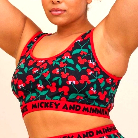 ❤️NWT VINTAGE TORRID BRA DISNEY MICKEY MOUSE BRALETTE CHERRIES PRINT - WIRELESS - Picture 6 of 12